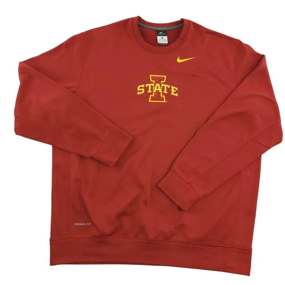 Nike Therma Fit Iowa State Cyclones Sweatshirt Mens XL Red NCAA Basketball
